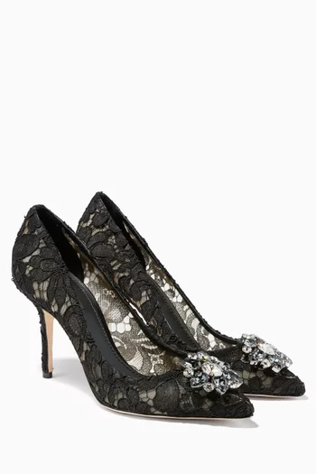 Black Bellucci Lace Pumps