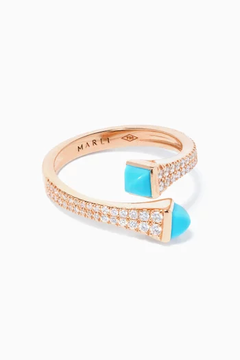 Cleo Chalcedony & Diamond Midi Ring in 18kt Rose Gold