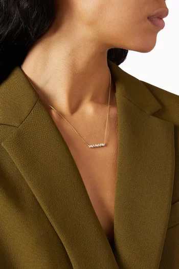 Classic Fireworks Diamond Bar Necklace in 18kt Yellow Gold 