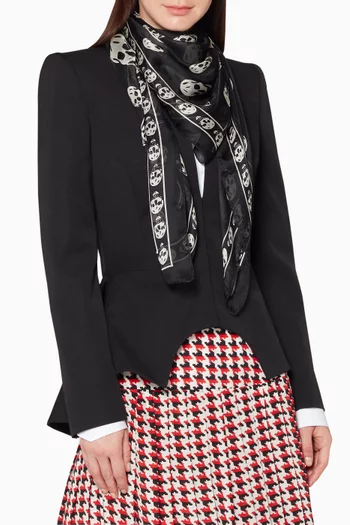 Classic Silk Chiffon Skull Scarf      