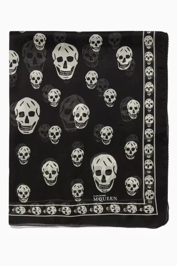 Classic Silk Chiffon Skull Scarf      