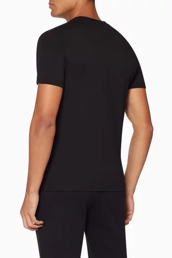 Black Sports Crest Logo Crew T-Shirt    