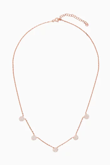 Circle Stone Necklace in Rose Gold-plated Sterling Silver