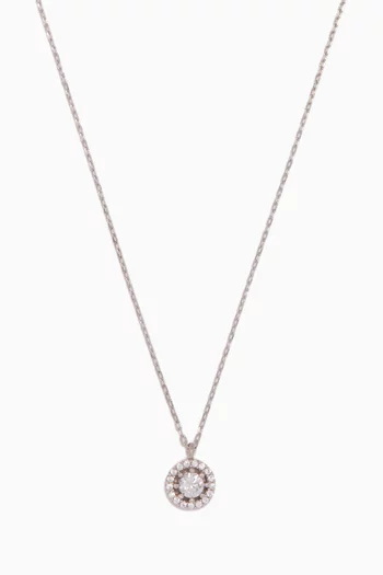 Silver Crystal-Embellished Pendant Necklace  