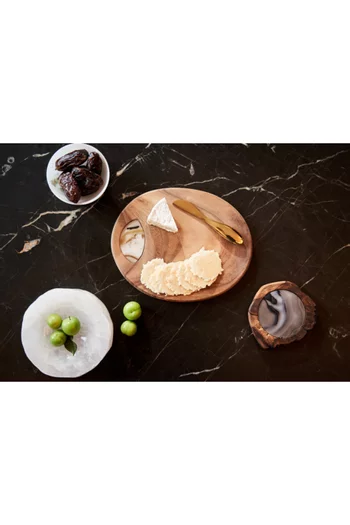 طقم قواعد أكواب أفورا لون طبيعي، قطعتان