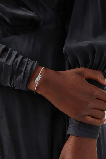 Cleo Diamond Slim Slip-on Bracelet in 18kt White Gold         