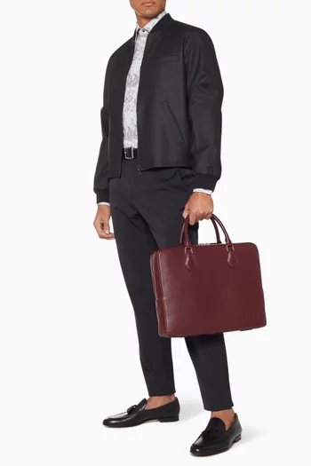 Burgundy Warfield Single Leather Briefcase