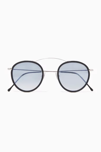 Silver & Blue Met-Ro2 Sunglasses