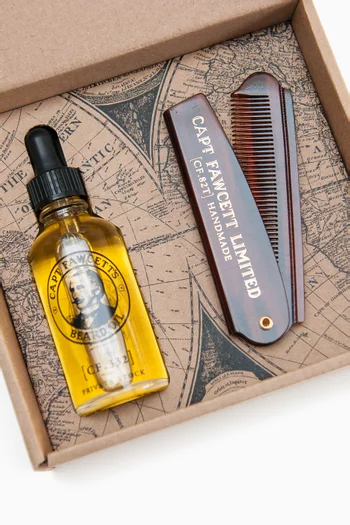 Beard Oil & Beard Comb Gift Set