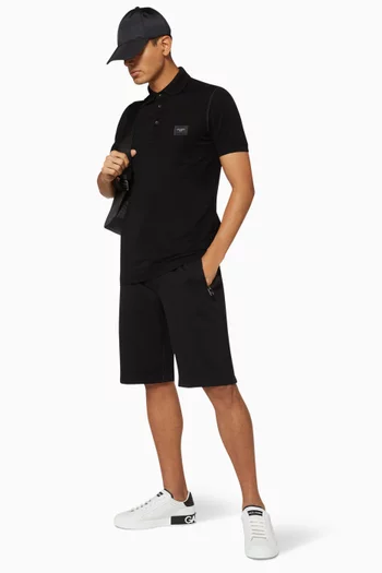 Logo Plaque Cotton Piqué Polo Shirt