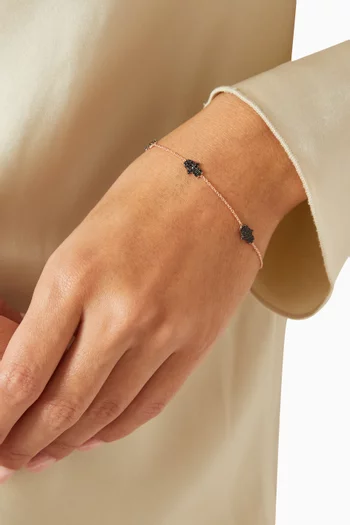 Mother Fatma Hand Stone Bracelet in Rose Gold-plated Sterling Silver