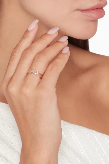 Arabic Bhebbak Rose Gold Ring