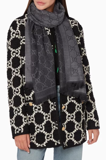 GG Jacquard Knitted Scarf