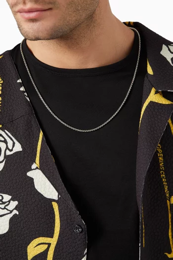 Small Box Chain Necklace in Sterling Silver, 2.7mm