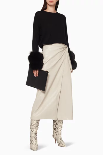 سترة صوف بحواف فرو