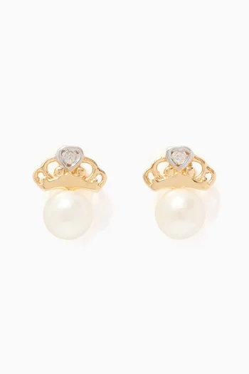 My Princess Pearl Diamond Earrings        