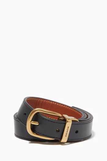 Harness Buckle Reversible Leather Belt