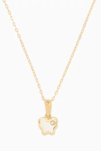 Butterfly Diamond Pendant Necklace in 18kt Yellow Gold      