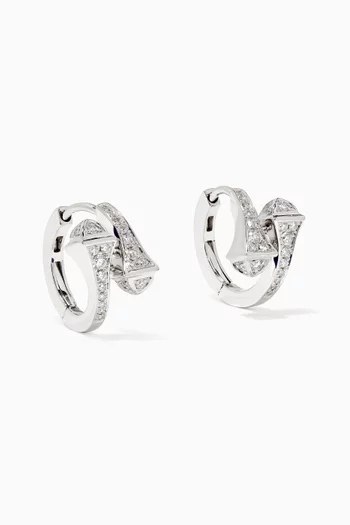 Cleo Full Diamond Huggie Earrings in 18kt White Gold  