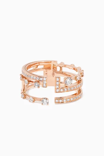 Avenues Diamond Ring in 18kt Rose Gold