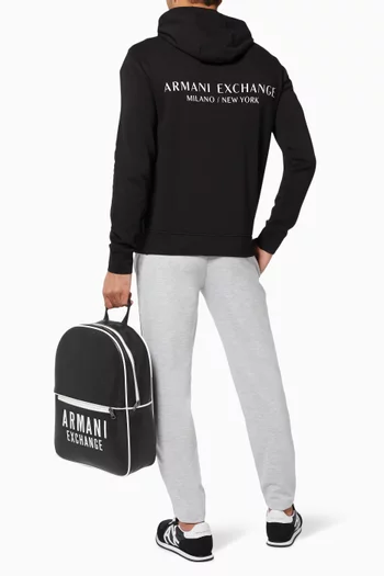 Logo Stretch Cotton Hooded Sweatshirt
