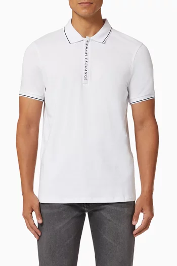AX Logo Cotton-blend Polo Shirt    