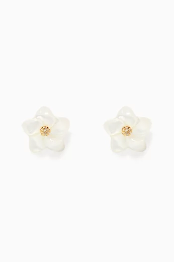 Floral Diamond Stud Earrings      