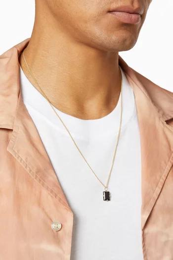 Lennox Onyx Pendant Necklace in Gold Vermeil   
