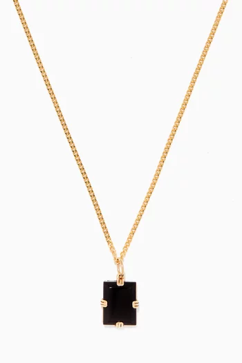 Lennox Onyx Pendant Necklace in Gold Vermeil   