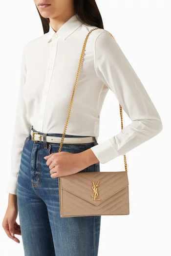 Cassandre Chain Wallet in Matelassé Leather