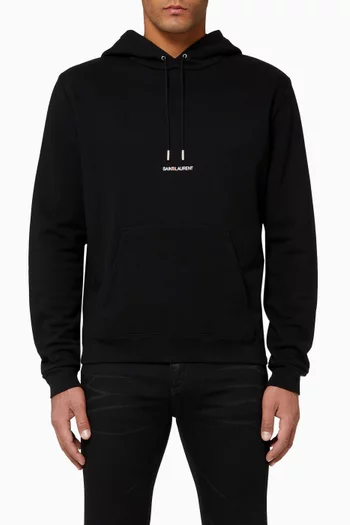 SAINT LAURENT Print Hoodie in French Terrycloth  