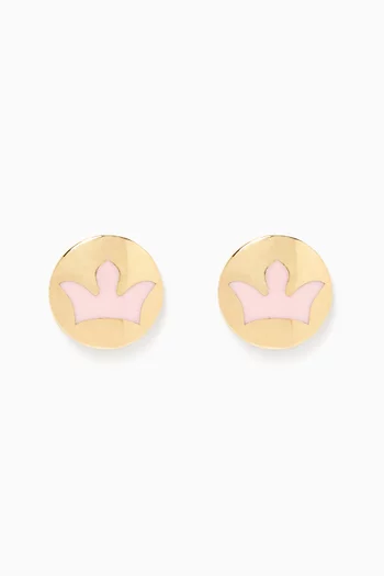 My Princess Enamel Earrings in 18kt Yellow Gold     