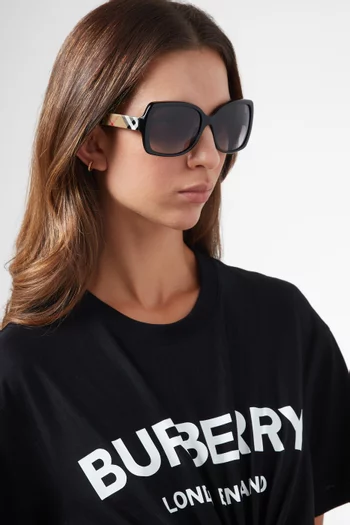 Vintage Check Butterfly Frame Sunglasses