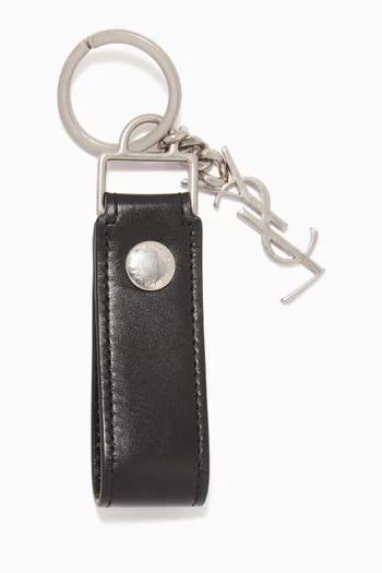 Monogram Key Ring in Smooth Leather