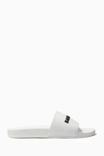 Logo Pool Slides in Rubber