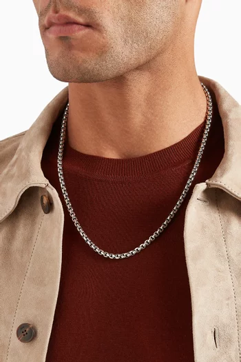 Large Box Chain Necklace in Sterling Silver, 4.8mm   