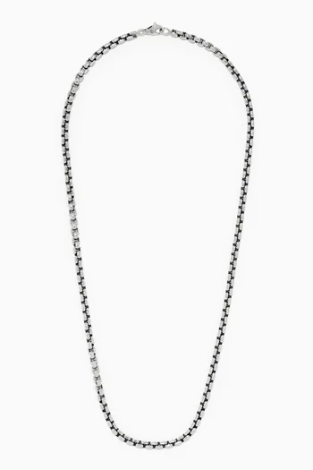 Large Box Chain Necklace in Sterling Silver, 4.8mm   