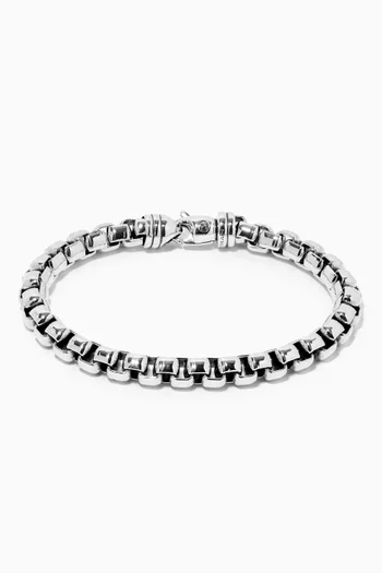 Extra-Large Box Chain Bracelet in Sterling Silver     
