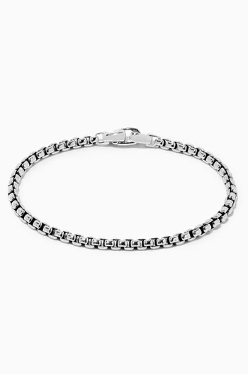 Medium Box Chain Bracelet in Sterling Silver     