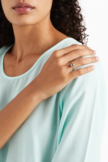Links of Love Pearl Chain Ring in 18kt Rose Gold        