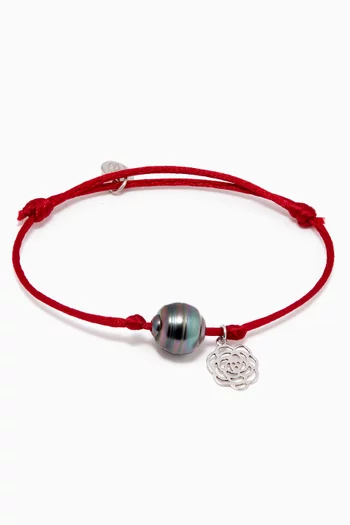 Wan Design Pearl Charm Bracelet in 18kt White Gold