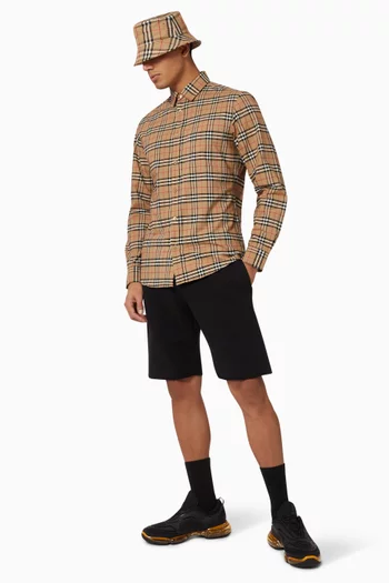 Small Scale Check Stretch Cotton Shirt  