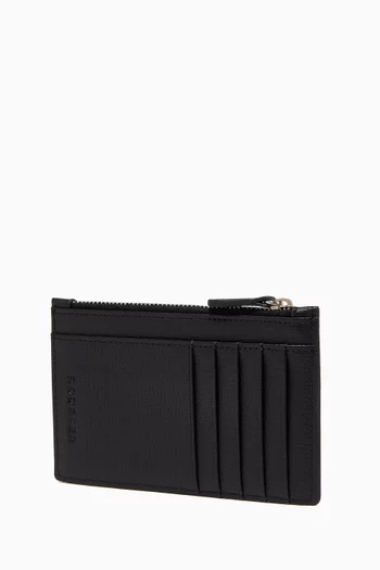 Award Zip Card Holder in Italian Leather    