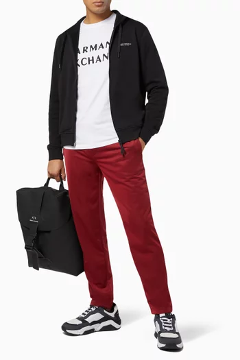 Logo Stretch Cotton Hooded Sweatshirt