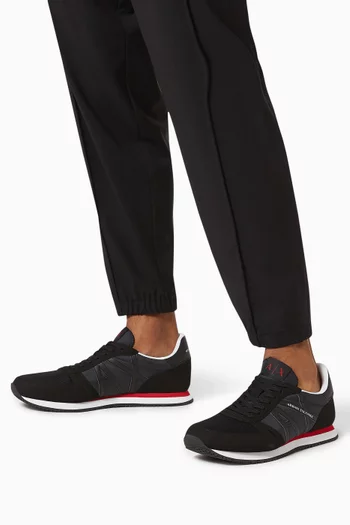 Icon Logo Sneakers in Faux Leather & Fabric