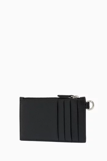 حافظة بطاقات جلد عجل حبيبي بحلقة مفاتيح