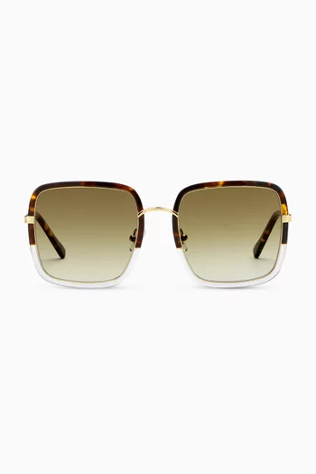 Clio Oversized Sunglasses in Acetate & Stainless Steel         