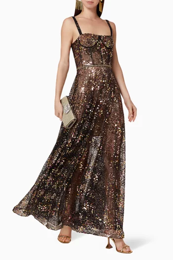 Midnight Noir Sequinned Gown  