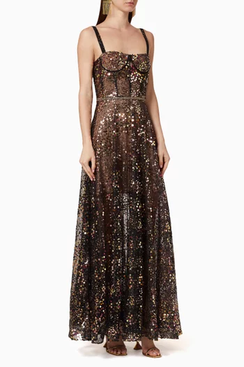 Midnight Noir Sequinned Gown  