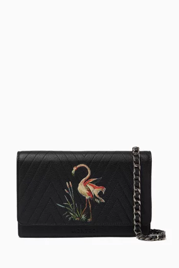 Flamingo Wallet on Chain in Leather   